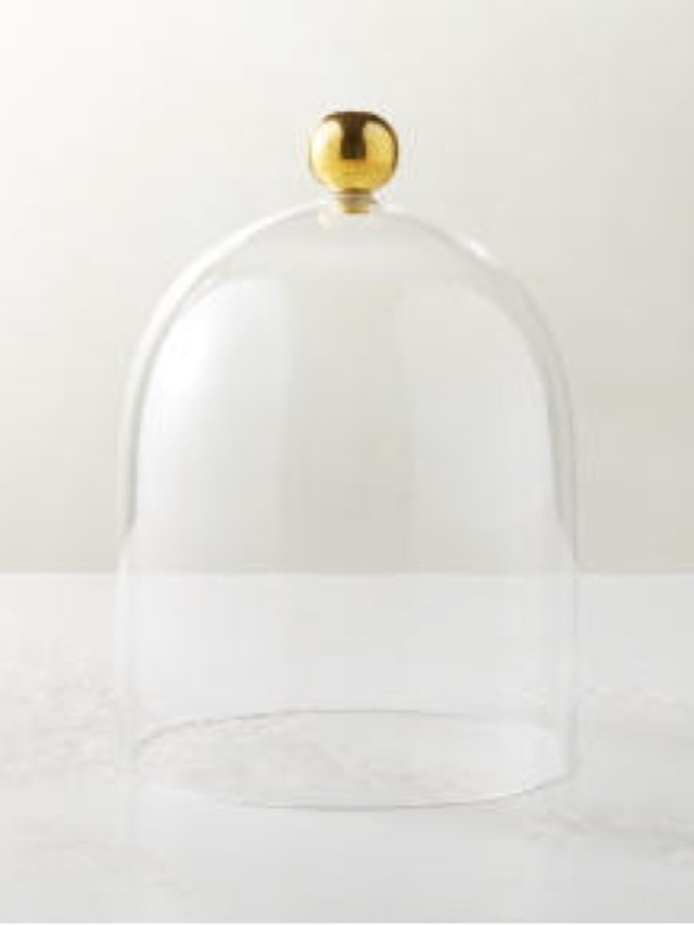 CB2 Glass Gold-rimmed Candle Cloche